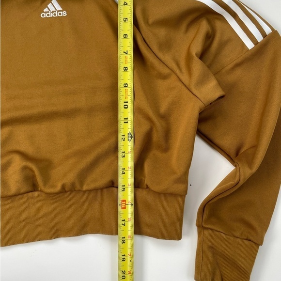 Adidas Women's Brown Black White Track Sweatshirt Oversized Boxy Fit Size XS - Picture 9 of 9